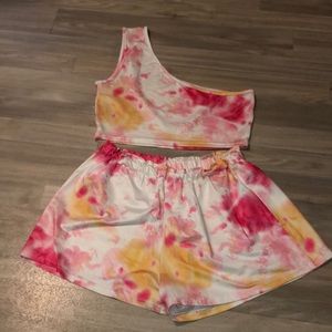 zaful two piece tie dye set